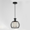1-Light Hanging Ceiling Lights Contemporary Style Cage Shape Metal Pendant Lighting Fixtures