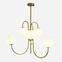6-Light Ceiling Suspension Lamp Modernist Style Globe Shape Metal Chandelier Lights