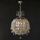 Modern Style Metal Chandelier Light 4 Lights Nordic Style Crystal Pendant Light for Living Room Dinning Room
