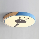 Cartoon Flush Mount Ceiling Light Fixtures Wood Flush Mount Ceiling Lamp