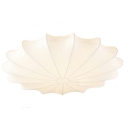 Traditional Disk-Shaped Flush Mount Ceiling Light Cream Burlap Flush Light