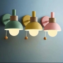 Macaron Modern Wall Sconce Light Fixture Wood Nordic Wall Mounted Lights for Bedroom