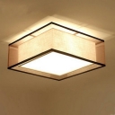 Traditional 1 Light Flush Ceiling Light Fabric Lamp Shade Ceiling Light for Living Room