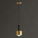 Drum Mini Suspension Pendant Modern Metal Minimalist Hanging Light for Bedroom