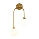 2-Light Sconce Light Traditional Style Globe Shape Metal Wall Mount Lighting