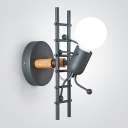 1 Light Metal Creative Wall Sconce Light Fixtures Modern Basic Sconce Lamp for Child's Room