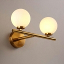 2-Light Sconce Light Antique Style Globe Shape Metal Wall Mounted Lamp
