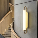Modern Style Half Cylinder Wall Mount Lighting Metal 1 Light Wall Sconce Lighting in Yellow