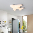 1-Light Flush Mount Light Kids Style Airplane Shape Plastic Ceiling Mounted Fixture