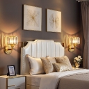 Crystal Sconce Light Fixtures 1 Head Wall Mount Light Fixture for Bedroom
