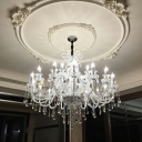 Hanging Light Candle Shade Modern Style Crystal Pendant Lighting Fixtures for Living Room