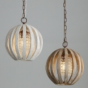 Hanging Chandelier Globe Shade Modern Style Crystal Pendant Light for Living Room