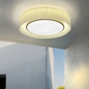 Farbic White Flush Mount Ceiling Lighting Fixture Modern Second Gear LED Close to Ceiling Lamp for Bedroom