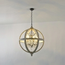 Suspension Light Globe Shade Modern Style Crystal Ceiling Pendant Light for Living Room
