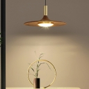 Simply Drop Pendant Walnut Wood Suspension Pendant for Dining Room Living Room