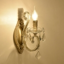 Nordic Style Crystal Wall Light Franch Style Metal Wall Sconce Light for Aisle