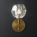 1-Light Sconce Light Minimalist Style Globe Shape Metal Wall Mounted Lamp