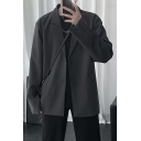 Popular Boys Suit Pure Color Long-Sleeved Lapel Collar Button Closure Blazer Suit with Pocket