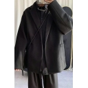 Boy's Casual Suit Plain Long-Sleeved Lapel Collar Single Button Pocket Detail Blazer Suit