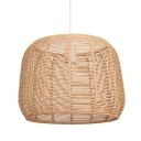 Contemporary Basket Hanging Light Fixture Rattan Fiber Pendant Lighting Fixture