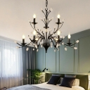 Ceiling Pendant Light Candle Shade Modern Style Crystal Pendant Light Fixture for Living Room