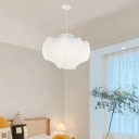 Contemporary Down Lighting White Silk Hanging Light Fixtures for Living Room Bedroom