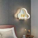 1-Light Sconce Lights Kids Style Cloud Shape Metal Wall Mounted Light Fixture