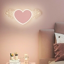 1-Light Sconce Lights Kids Style Love Shape Metal Wall Mount Light Fixture