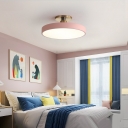 1 Light Round Shade Flush Light Modern Style Acrylic Led Flush Light for Living Room Remote Control Stepless Dimming