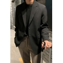 Creative Mens Suit Whole Colored Pocket Long Sleeve Loose Lapel Collar Button Down Suit
