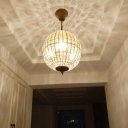 Hanging Chandelier Globe Shade Modern Style Crystal Pendant Lighting Fixtures for Living Room