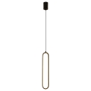 1-Light Pendant Light Fixture Minimalist Style Oval Shape Metal Suspension Lamp