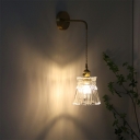 Postmodern Wall Lighting Ideas Clear Glass Shade Flush Mount Wall Sconce for Bedroom