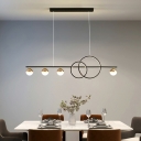 6-light Island Lamp Fixture Minimalist Style Globe Shape Metal Pendant Lighting