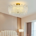 Modern Flush Mount Fixture Clear Glass Flush Mount Ceiling Lamp for Bedroom