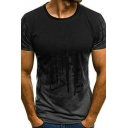 Leisure Mens T-Shirt Tie Dye Short Sleeve Round Neck Regular Fit T-Shirt