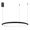 Black Hanging Light Kit Round Shade Modern Style Acrylic Drop Lamp for Living Room