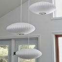 Fabric 1 Light White Modern Hanging Pendnant Lamp Minimalism Pendulum Lights for Living Room