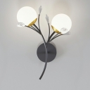 2-Light Sconce Lights Triditional Style Ball Shape Metal Wall Mount Lighting