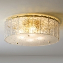 Clear Flush Ceiling Light Round Shade Simplicity Style Glass Flushmount for Living Room