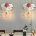 Modern 1 Light Wall Mounted Light Fixture Crystal Globe Flush Wall Sconce for Living Room