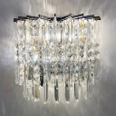 Crystal 1 Light Wall Mounted Light Fixture Clear Elegant Flush Wall Sconce for Bedroom