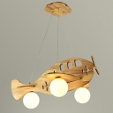 Yellow Suspended Lighting Fixture Plane Shade  Simplicity Style Glass Drop Lamp for Living Room