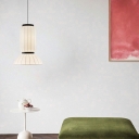 2 Light Down Lighting White Silk Hanging Light Fixtures for Living Room