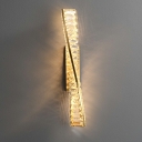 Crystal Linear Flush Mount Wall Sconce Modern 1 Light Wall Light Sconces for Bedroom