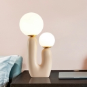 Contemporary 2 Light Night Table Lamps Glass Shade Table Lamp for Bedroom
