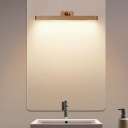 1-Light Sconce Lights Minimalism Style Liner Shape Wood Warm Light Wall Mounted Lighting