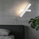 1 Light Rectangular Wall Sconce Lights Modern Style Metal Wall Light Fixture in Black