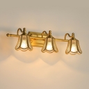 Glass 3 Light Brass Wall Sconces Lighting Fixtures Industrial Vintage Light Sconces for Bathroom