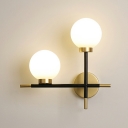 2-Light Sconce Light Traditional Style Globe Shape Metal Wall Lighting Ideas